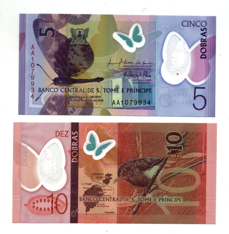 St. Tomé e Principe 5+10+20 Dobras Polymer UNC çil - Görsel 2