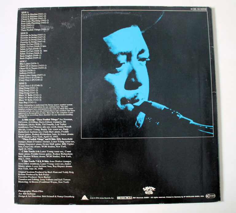 Lester Young Double Albüm Jazz Lp Printed In Germany - Kondisyon 7/7 - Görsel 2