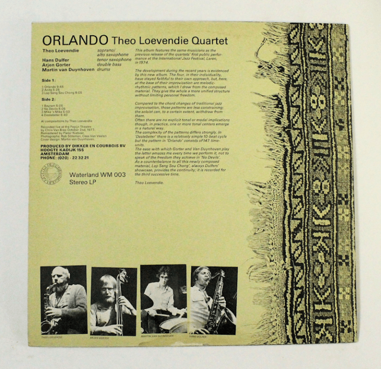THEO LEOVENDILE QUARTET Orlando - Made in Holland Plak 8 / Kapak 8 - Görsel 2