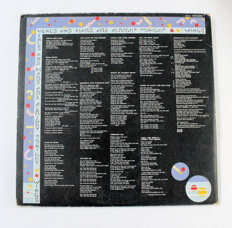 PAUL Mc CARTNEY WINGS Venus and Mars - CAPITOL Records Printed in Germany Plak 7 / Kapak 7 - Görsel 2