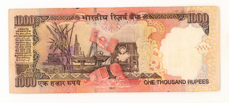 INDIA Hindistan 1000 Rupees INDRA GANDI - AU - Görsel 2