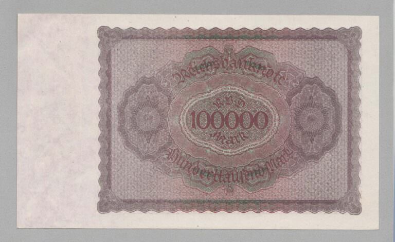 DEUTSCHLAND 100000 Mark 1923 Reichsbanknote UNC - Görsel 2