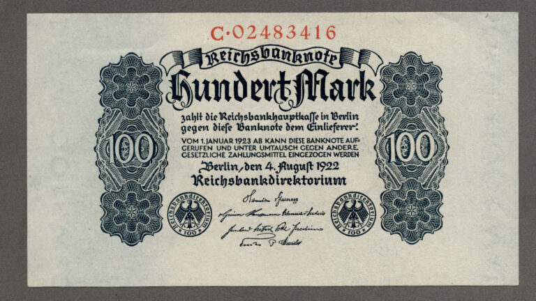 DEUTSCHLAND 100 Mark 1922 Reichsbanknote UNC