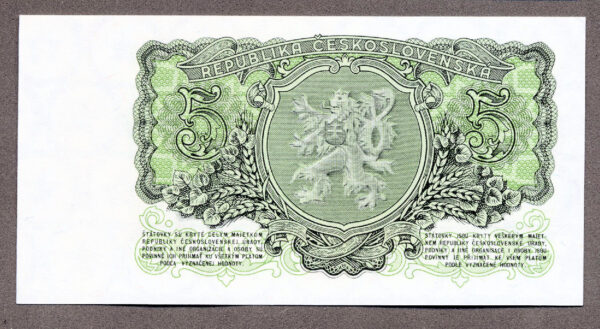Çekoslavakya CZECHOSLOVAKIA 5 Korun 1953 - UNC - Görsel 2