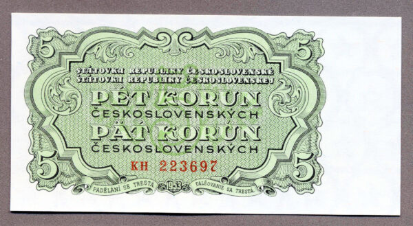 Çekoslavakya CZECHOSLOVAKIA 5 Korun 1953 - UNC