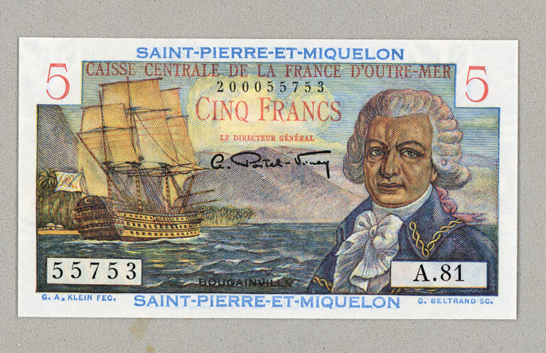 SAINT-PIERRE-ET-MIQUELON 5 Francs 1950-1960 Pick # 22- UNC - Görsel 2