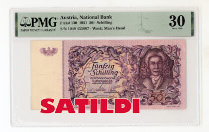 AUSTRIA ÖSTERREICH 500 Shillings 1951 Pick#130 PMG 30 VF