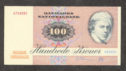 DENMARK Danimarka 100 Kroner 1990 Pick#51t – VF