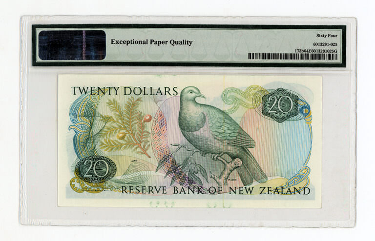 NEW ZEALAND 20 Pound ND 1985-89) Pick # 173b PMG 64 EPQ UNC - Görsel 2