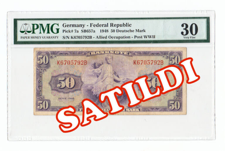 DEUTSCHLAND 50 Deutsche Mark 1948 Pick#7a PMG 30 VF