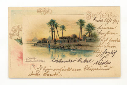 MISIR EGYPT 1902 Litho Postcard