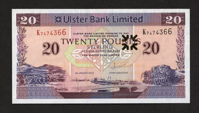 NORTHERN IRELAND 20 Pounds 2012 Pick # 342b Ulster Bank Ltd. - UNC *Kuzey Irlanda