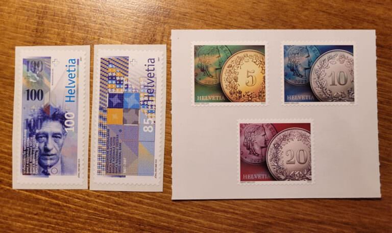 Switzerland Isviçre Numismatik temali pullar **MNH