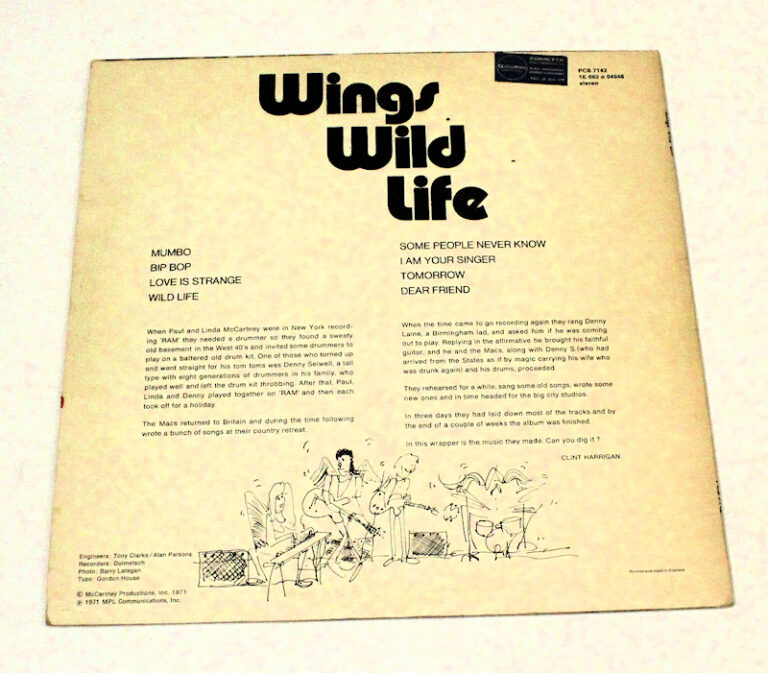 Paul Mc Cartney`s WINGS - Wings wild life - Printed in England Plak 9 / Kapak 9 SATILDI - OUT OF STOCK - Görsel 2