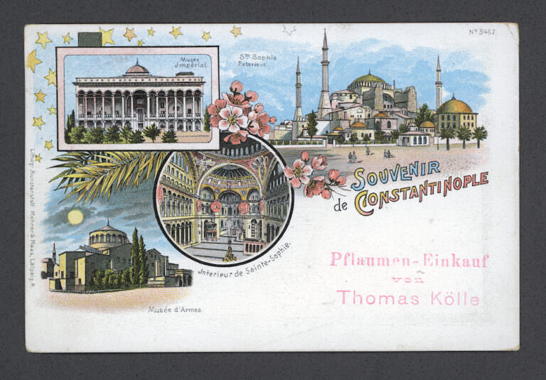 Constantinople Litho No.3463 Leipzig Ottoman TURKEY used Postcard *RARE!!!