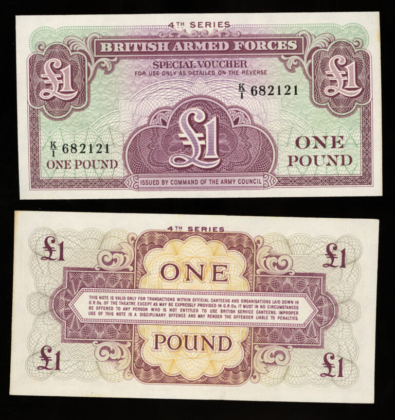Great Britain Britsh Armed Forces 5 Shillings, 1 Pounds 3 adet çil bankotlar - Görsel 4