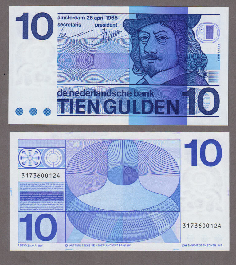 Holland Nederlande 10 Gulden 1968 Pick#91- UNC