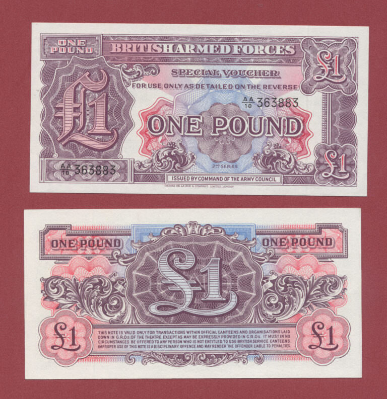 Great Britain Britsh Armed Forces 5 Shillings, 1 Pounds 3 adet çil bankotlar - Görsel 3