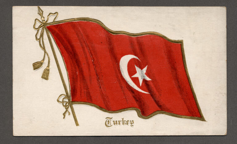 Türk bayrağımız (KABARTMA KART) Türkei Ottoman TURKEY un-used Postcard