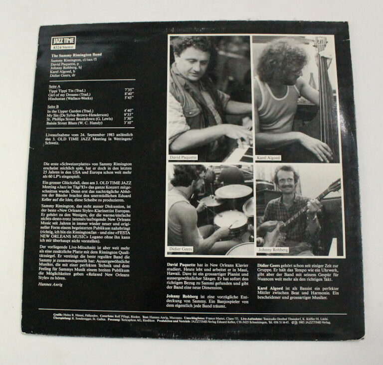 SAMMY RIMINGTON Live in Switzerland 1983 Printed in Switzerland Kapak 9 - Plak 9 - Görsel 2
