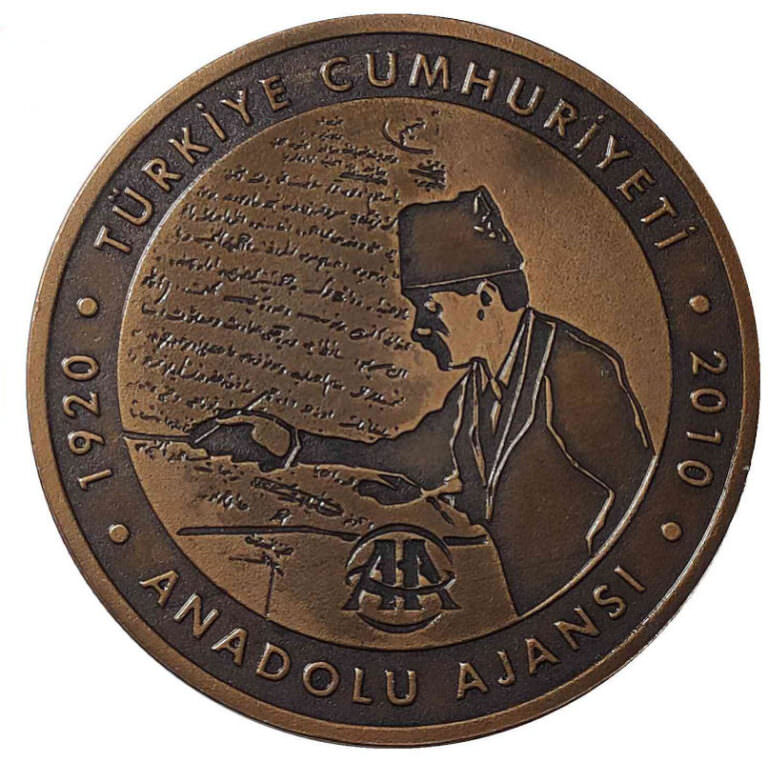 2010 YILI ANADOLU AJANSI 90. YILI DARPHANE HATIRA BRONZ