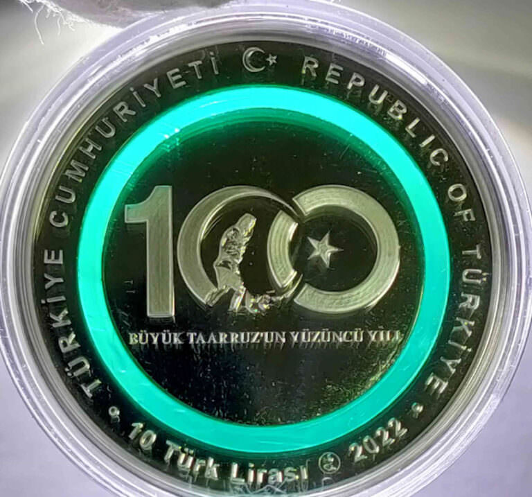 2022 YILI BÜYÜK TAARRUZ’UN 100. YILI DARPHANE HATIRA GÜMÜŞ YEŞİL POLİMER HALKALI KADİFE KUTUSUNDA - Görsel 5