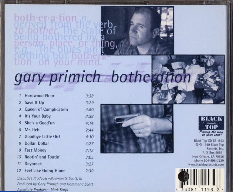 GARY PRIMICH botheration Blues CD *kapakta çatlak var *SATILDI - OUT OF STOCK - Görsel 2