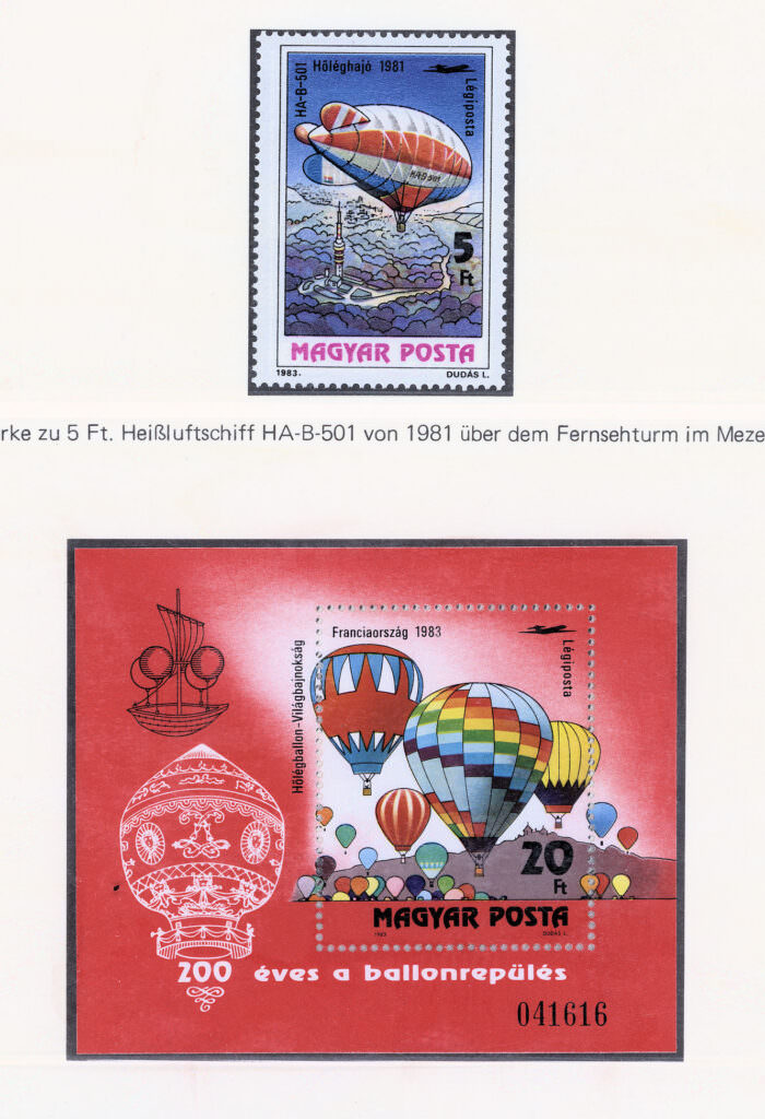 MACARISTAN Hungary Balon temalı Aviatik **MNHSATILDI - OUT OF STOCK SATILDI - OUT OF STOCK SATILDI - OUT OF STOCK