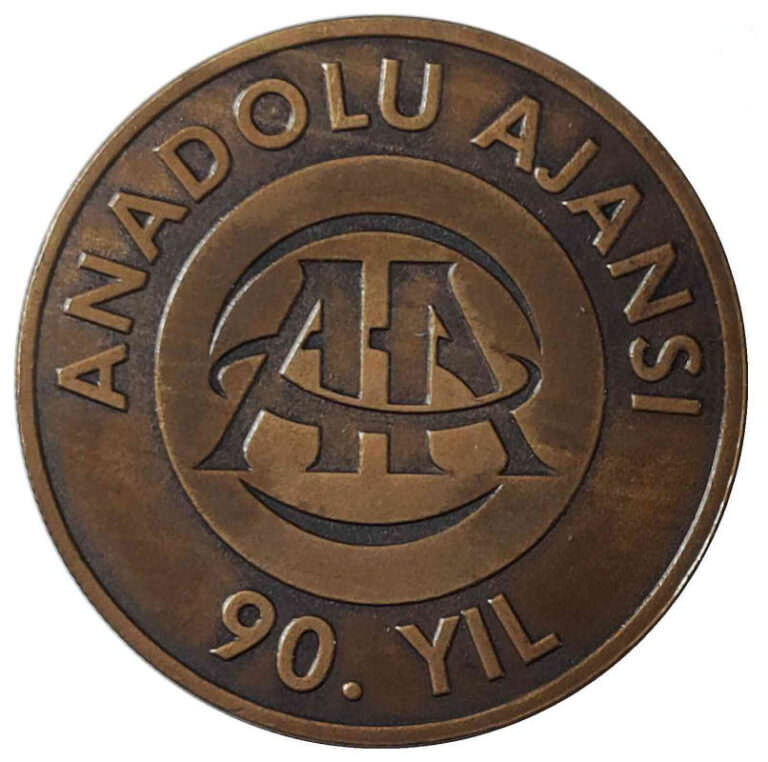 2010 YILI ANADOLU AJANSI 90. YILI DARPHANE HATIRA BRONZ - Görsel 3