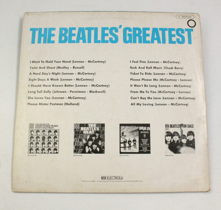 BEATLES Greatest hits (from the first 4 album) *Made in Germany Plak 7 / Kapak 7 - Görsel 3