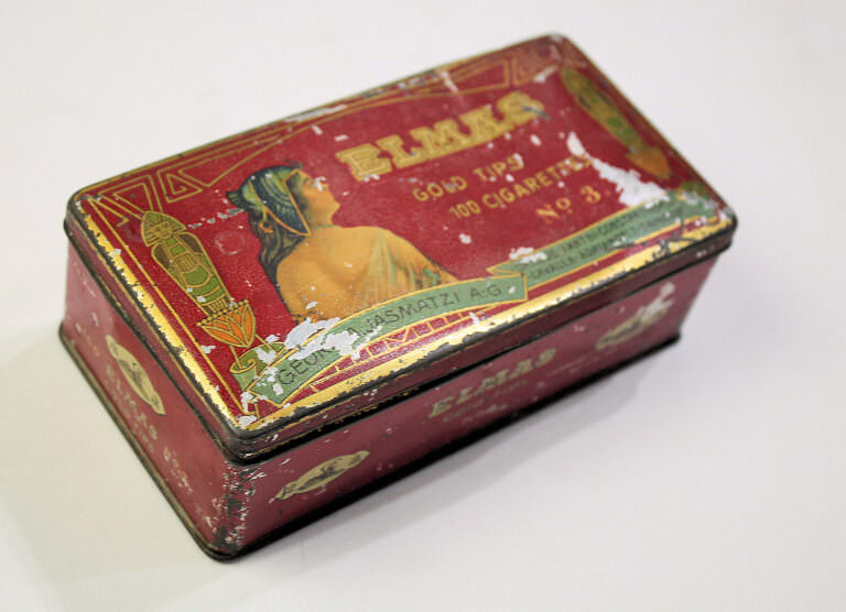 ELMAS GEORG A. JASMATZI CAVALLA SAMSOUN Tabak ORIENT Metal Tin - 14x8x5 cm. - Görsel 3