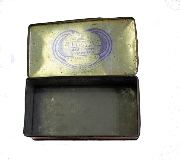 ELMAS GEORG A. JASMATZI CAVALLA SAMSOUN Tabak ORIENT Metal Tin - 14x8x5 cm. - Görsel 2