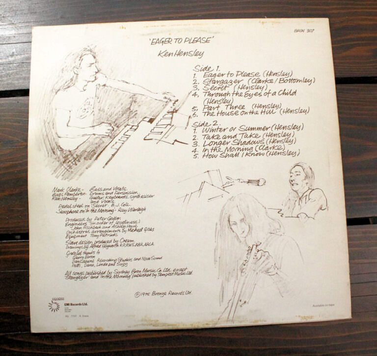 KEN HENSLEY Eager to please (Uriah Heep`s Keyboard / Vocal)  – Printed in England *Kapak 7 – Plak 7 *SATILDI - OUT OF STOCK - Görsel 3