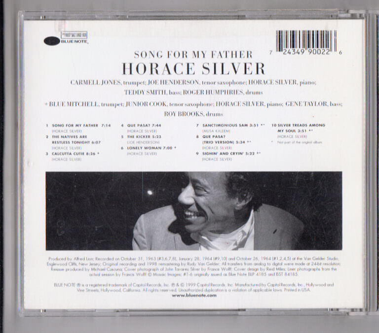 HORACE SILVER QUINTET songs for my father Jazz CD - Görsel 2