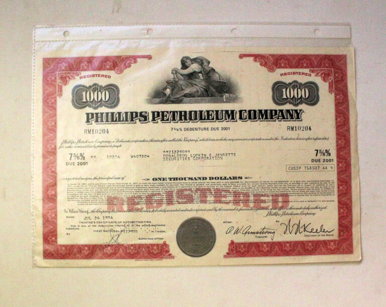 PHILIPS PETROLIUM COMPANY 1974 *Hisse senedi