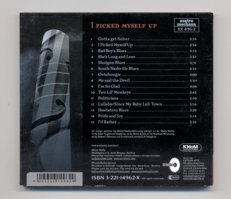 OLIVER MALLY feat. RAPHAEL WRESSING I picked myself up *acc. Blues CD (iyi kondisyonda) *SATILDI - OUT OF STOCK - Görsel 2