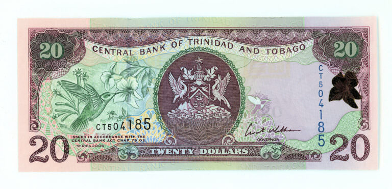 TRINIDAD & TOBAGO 20 Dollars 2002 Pick # 44b UNC - çil banknot