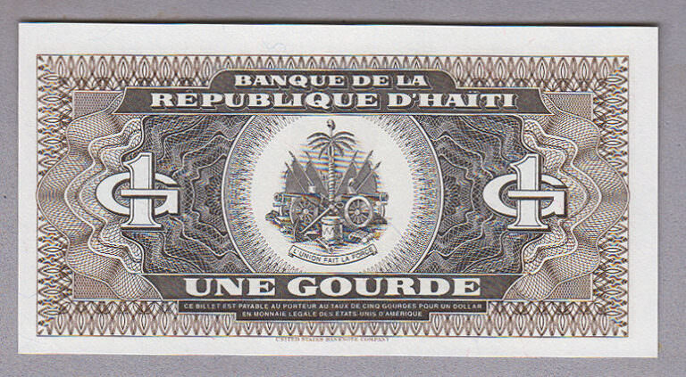 HAITI 1 Gourde 1989 - UNC çil banknot - Görsel 2