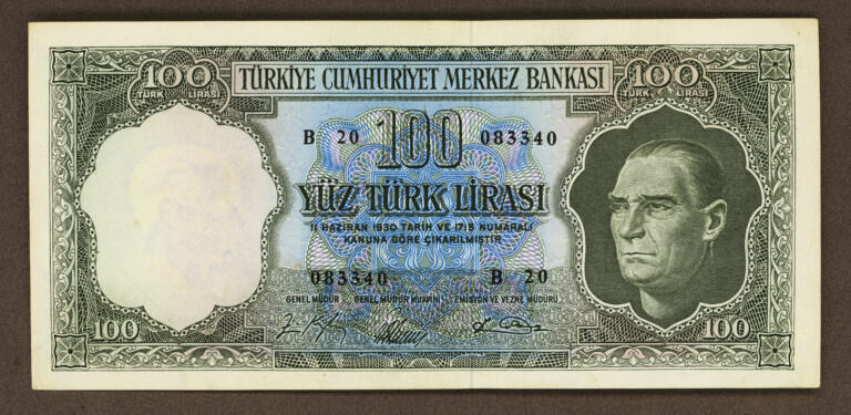 5. Emisyon   100 Lira  6. Tertip EF – ççt