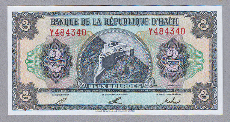 HAITI 2 Gourdes 1992 - UNC çil banknot