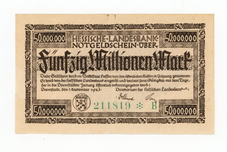 ALMANYA Deutschland 50 Milyon Mark 1923 çilaltı