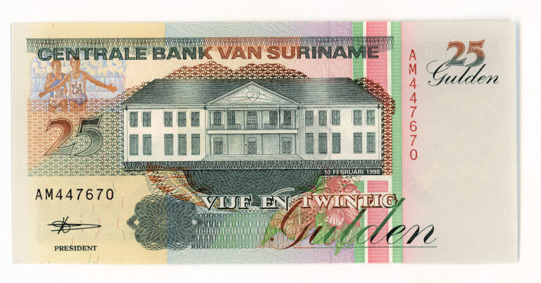 SURINAM 25 Gulden 1998 UNC çil banknot - Görsel 2