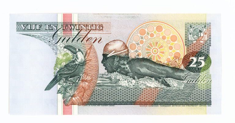 SURINAM 25 Gulden 1998 UNC çil banknot