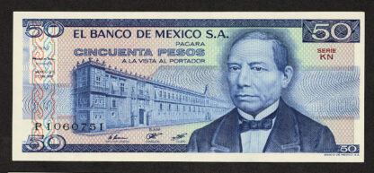 MEXICO 50 Pesos 1978 Pick#67a UNC çil banknot