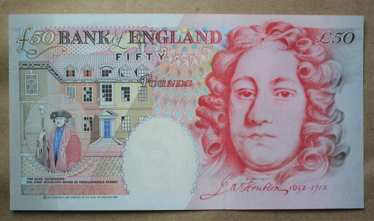 GREAT BRITAIN Ingiltere 50 Pounds 1994 Kraliçe çil banknot - Görsel 2
