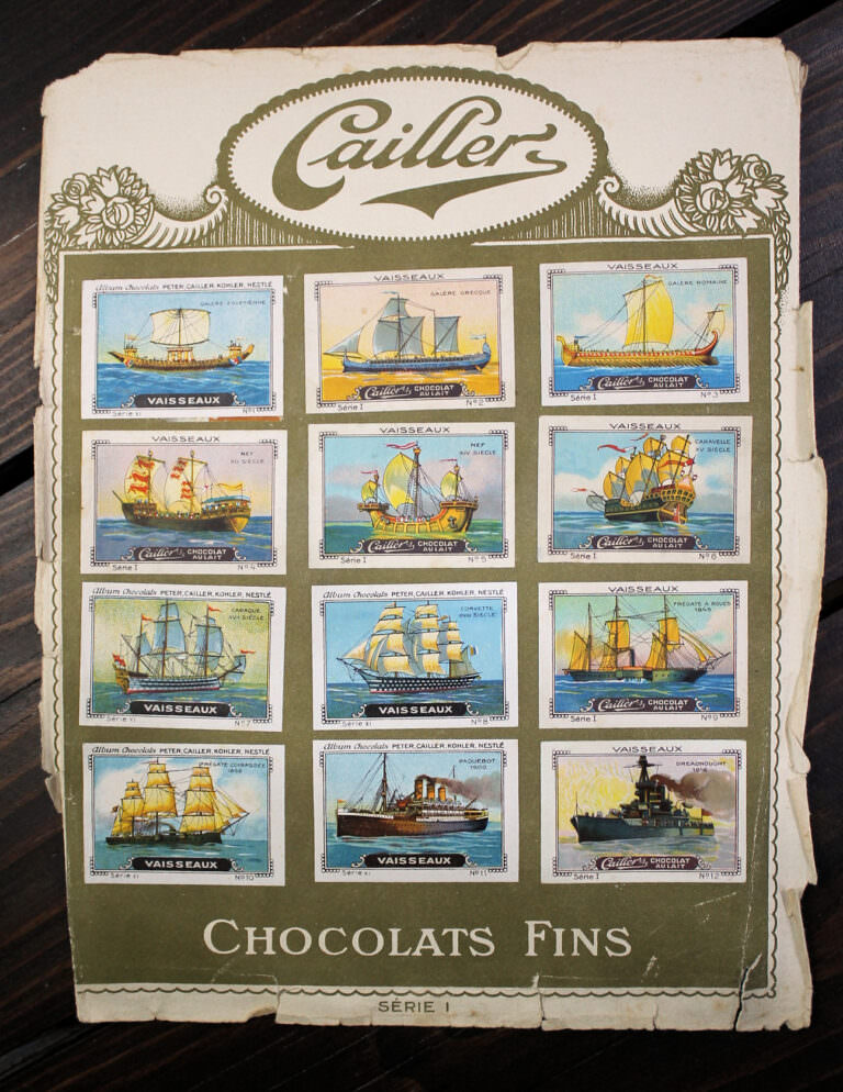 CAILLER Chocolats Fins Sammelbilder, Türkei China Brasil, Rückseite Segelschiffe - Görsel 3