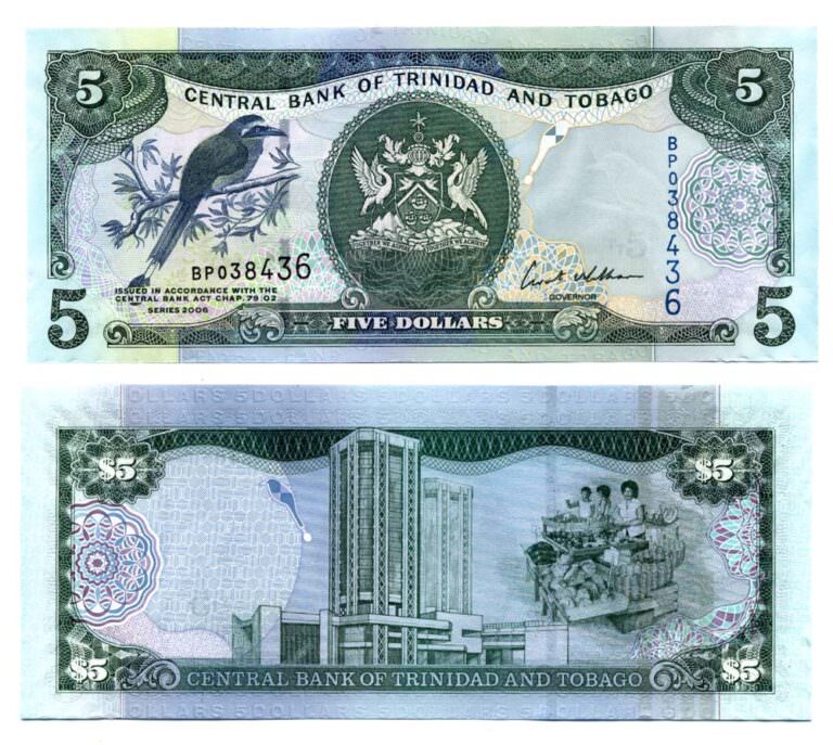 TRINIDAD & TOBAGO 5 Dollars 2002 Pick # 42b UNC - çil banknot