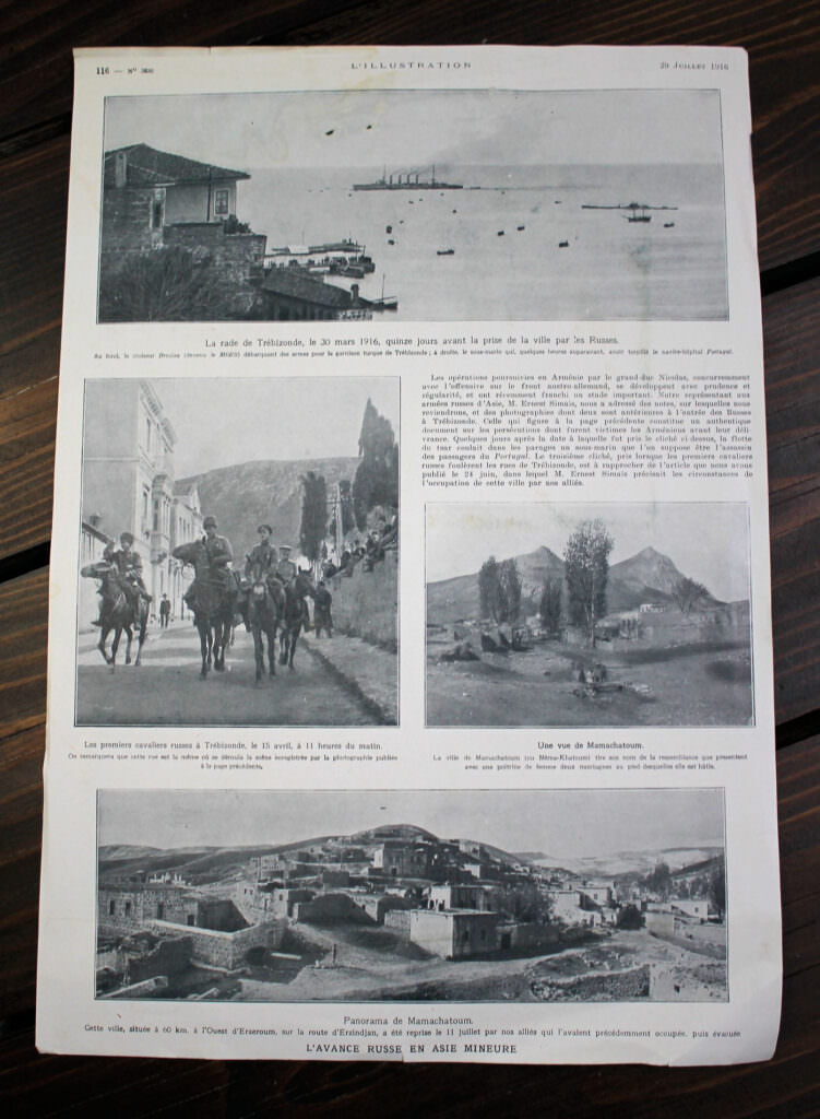 TRABZON Trebizonde Armenian Russian 1916 (GAZETE SAYFASI)