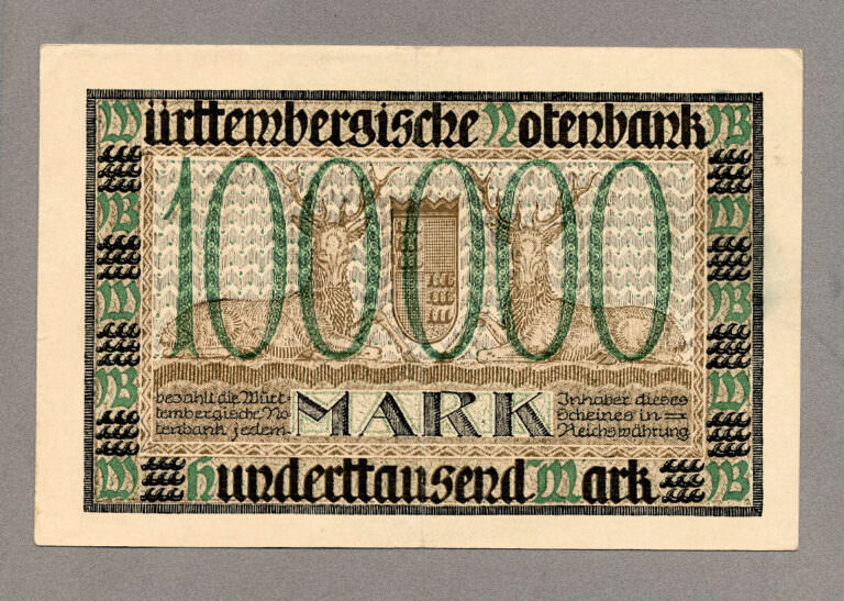 ALMANYA Deutschland 100000 Wüttenberg Mark EF ççt Banknot
