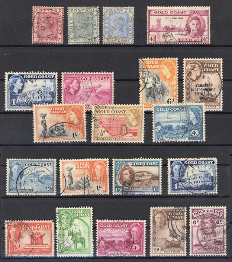 Gold Coast British Stamps LOT - Görsel 3